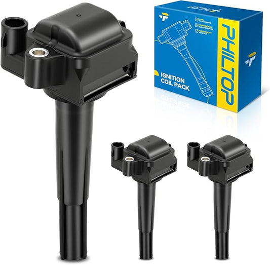 PHILTOP UF155 Ignition Coil Pack Compatible with 1996-2001 Camry 3.0L; ES300, 1998-2000 Sienna, 1996-1999 Avalon, 1999-2003 Solara 3.0L, Set of 3
