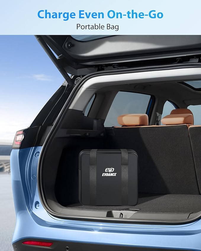 EV Charger Level 1/2 6-16A Adjustable, EV Chargers for Home with 25 FT J1772 EV Charging Cable, Electric Vehicle Charging Stations with NEMA 6-20 & 5-15 Plug, 110V-240V IP66 Waterproof