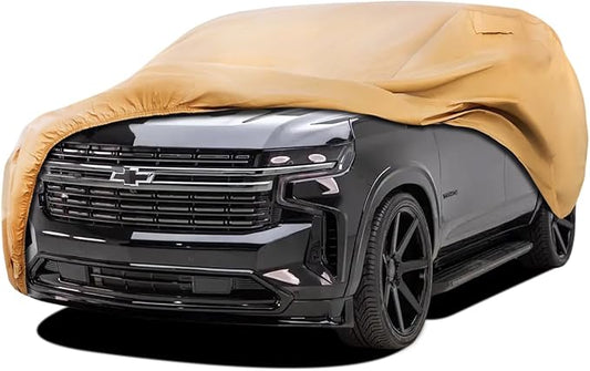Heavy Duty Outdoor Car Cover Compatible with Chevrolet Tahoe,Windproof All Weather Waterproof Sun Rain UV Dust Snow Protection Outdoor Car Covers
