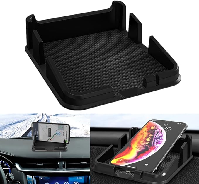 Tumecos Car Non-Slip Mat,Dashboard Mat for Car Dashboard Accessories,Dash Cell Phone Mount,Can Hold Cell Phone, Keys, Sunglasses