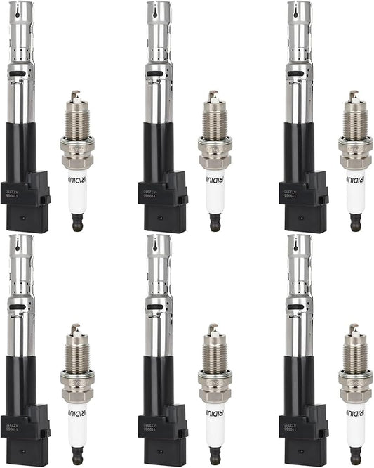 ECCPP 6 ignition coils with 6 iridium Spark Plugs,UF404,coils packs,for Volkswagen,for Jetta 2002-2004,for Golf 2002 2003 2004 2005,2.8LE506E 5C1402 E424