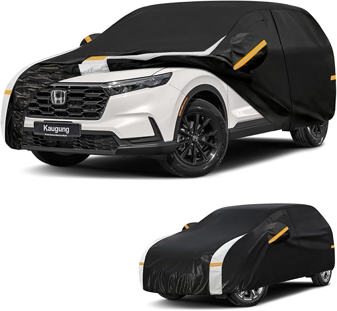 10 Layers Car Cover for Automobiles Waterproof All Weather, Full Exterior Cover with Repair Patches, Winter Rain Sun UV Protection, Fits Honda CRV, BMX X3 etc.