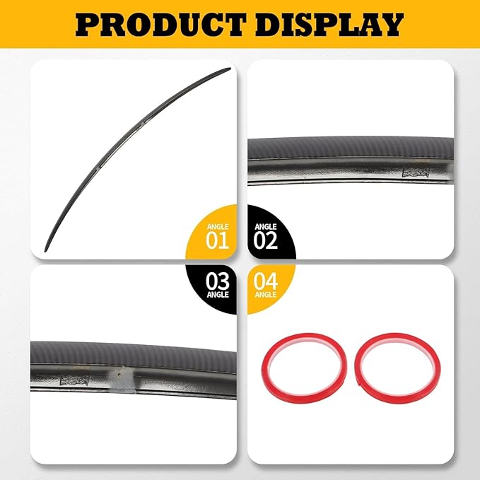 Spoiler Compatible with Model Y 2020-2024 ABS Material Rear Spoiler Wing Rear Trunk Lip Glossy Car-Bon Fiber