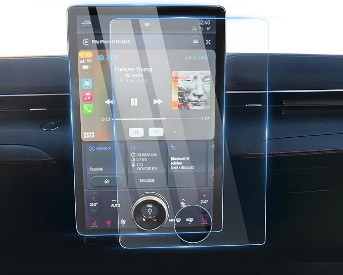 [Upgrade] Karltys 2 Pack Screen Protector[No Glare & Fingerprint] for 2021-2025 Mustang Mach-E/2022-2025 Ford F-150 Lightning and 2022-2024 Ford Expedition 15.5-Inch Touchscreen, Navigation Display Tempered Glass Anti Glare