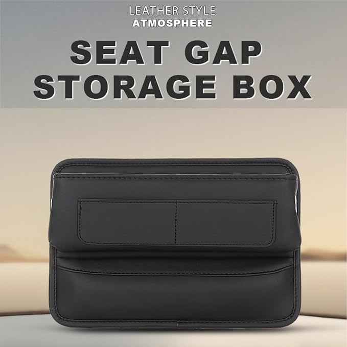 2 Pack Premium Car Seat Gap Filler Organizer - Universal Storage Box with Card Slots for Phones/Keys/Glasses, Fits Cars, SUVs & Trucks (Orange)
