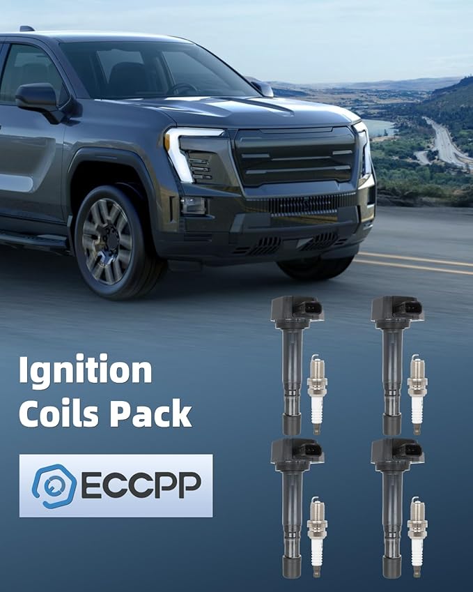 ECCPP 4 ignition coils with 4 iridium Spark Plugs,UF400,coils packs,for Honda,for Odyssey 3.5L 1999-2010,for Honda,for Accord 3.0L 2000-2007,for Acura TL 3.5L 2007-2008,UF400 C1460,C1576,E420