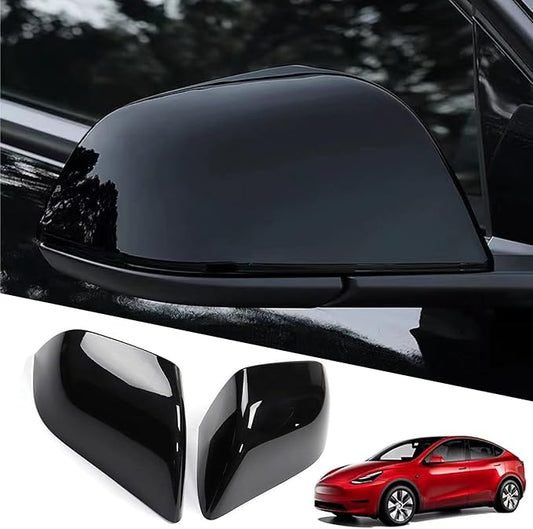 YHCDSEA Rearview Mirror Guard Cover for Tesla Model Y, Side Mirror Cover Exterior Accessories fit for Tesla Model Y 2024 2023 2022 2021 (Glossy Black)