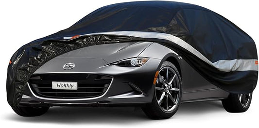 10 Layers Car Cover Waterproof All Weather for Coupe Hatchback,100% Waterproof Outdoor Car Covers Custom Fit for Mazda Miata MX5 MX-5, Toyota Mr2, Pontiac Solstice, Kia Rio, etc