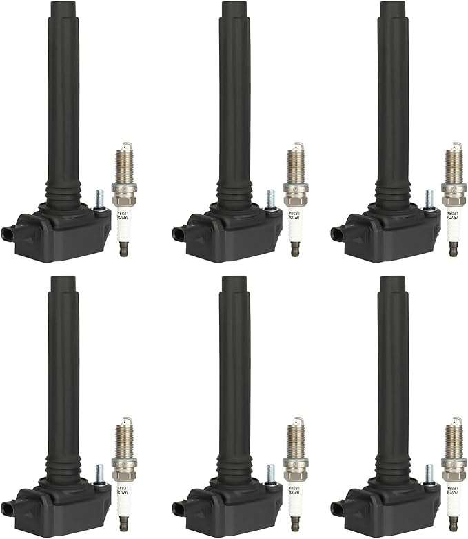 ECCPP UF648 6 ignition coils with 6 iridium Spark Plugs for Dodge for Durango Journey for Grand Caravan for Jeep for Grand for Cherokee for Wrangler for Ram Promaster 1500/2500/3500 C1791 5C1848