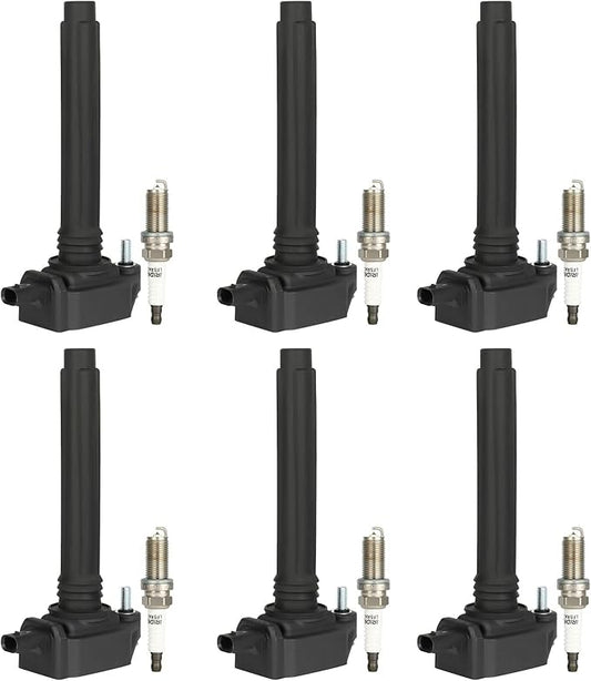 ECCPP UF648 6 ignition coils with 6 iridium Spark Plugs for Dodge for Durango Journey for Grand Caravan for Jeep for Grand for Cherokee for Wrangler for Ram Promaster 1500/2500/3500 C1791 5C1848