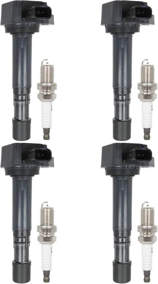 ECCPP 4 ignition coils with 4 iridium Spark Plugs,UF400,coils packs,for Honda,for Odyssey 3.5L 1999-2010,for Honda,for Accord 3.0L 2000-2007,for Acura TL 3.5L 2007-2008,UF400 C1460,C1576,E420
