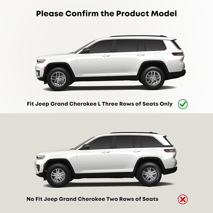 YHTAUTO 3 Inch Running Boards Side Steps Compatible with Jeep Grand Cherokee L 2021-2025, SUV, Round Carbon Steel Black Powder, Cab Side Step Rails Off-Road Exterior Accessories, Set of 2