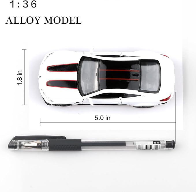 1/36 Scale BMW M4 CSL Diecast Model Cars,Pull Back Vehicles BMW M4 Toy Cars,Cars Gifts for Boys Girls (White)