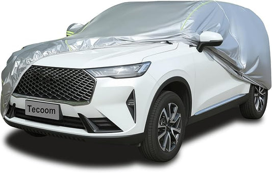 Tecoom SUV Car Cover Waterproof All Weather, Outdoor & Indoor Full Exterior Windproof UV Sun Rain Snow Hail Protection Covers with Zipper Door & Lock, Fit for SUV 216-230 Inches