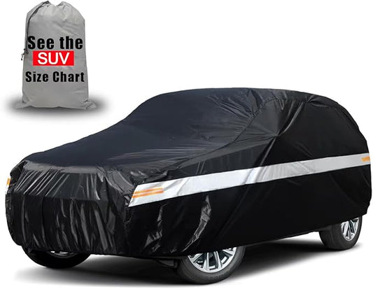 SUV Car Cover Waterproof All Weather,Outdoor Full Exterior Covers for SUV,Universal Fit Fit Chevy Tahoe, Traverse, Mercedes GLS, Infinite QX80, Patro etc.(Fit 202"-206")