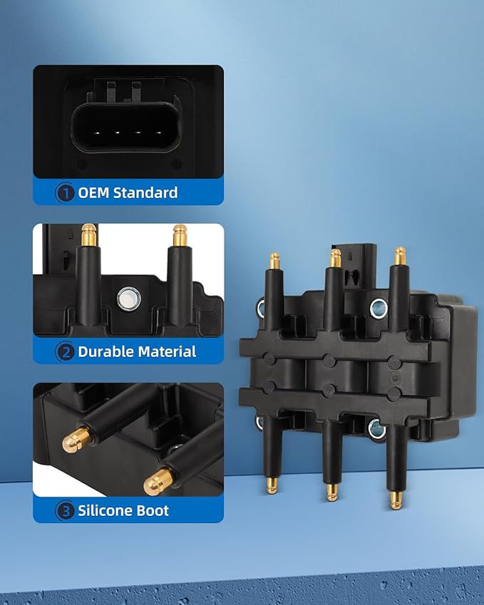 ECCPP 1 ignition coils with 6 iridium Spark Plugs,UF305,for Chrysler Town & Country &,for Dodge Grand Caravan &,for Jeep,for Wrangler,for Volkswagen,UF305,56032520AB,56032520AC