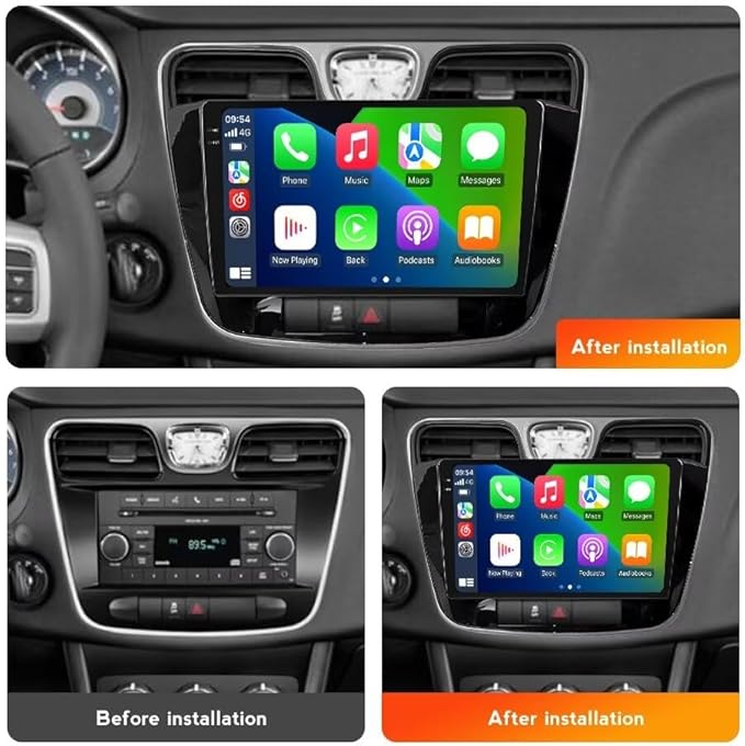 for Chrysler 200 Radio Upgrade 2011 2012 2013 2014 Head Unit Replacement,MekedeTech Android Car Stereo GPS Navigation 9 inch Touch Screen with Wireless CarPlay/Android Auto/FM,4 core 1+32G