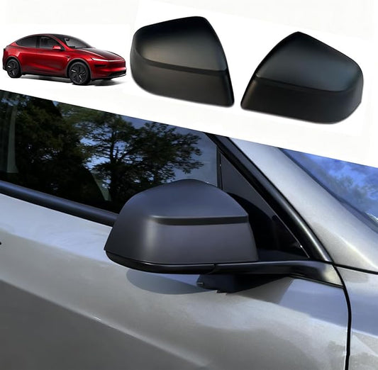 YHCDSEA Rearview Mirror Guard Cover for Tesla Model Y Juniper, Side Mirror Cover Exterior Accessories fit for Tesla Model Y Juniper 2025 (Matt Black)