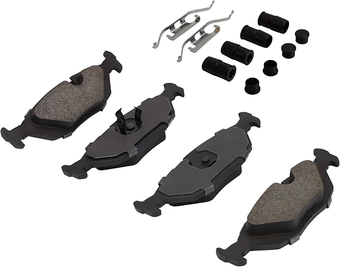 QUALITY-BUILT Premium Semi-Metallic Rear Brake Pads 1001-0279M Compatible with 1981-1991 BMW (318i,318is,325,325e,325es,325i,325is,325iX,524td,528e,533i,535i,535is,633CSi,635CSi,733i,735i,L6,L7,M5,M6)