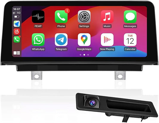PEMP 10.25" Linux Screen for BMW (2012-2017) 3 Series F30 NBT CIC System, CarPlay Support iOS 26 Android Auto Mirror Link with a 720P AHD Revers Camera