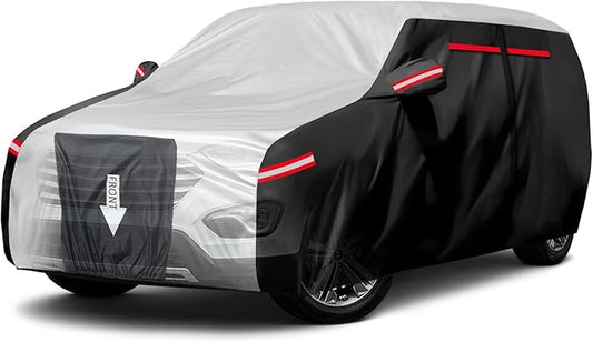 Neverland Car Cover - Car Cover Waterproof All Weather Snowproof UV Protection Windproof Full Car Covers with Side Door Zipper,Reflective Strips,Storage Bag Full Exterior Covers
