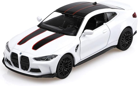 1/36 Scale BMW M4 CSL Diecast Model Cars,Pull Back Vehicles BMW M4 Toy Cars,Cars Gifts for Boys Girls (White)