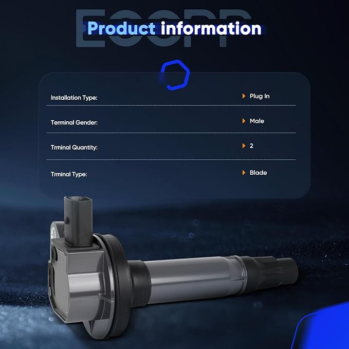 ECCPP UF553 6 ignition coils with 6 iridium Spark Plugs for ford for Lincoln Edge Flex F150 Explorer Fusion Taurus MKS MKX MKZ CX-9 3.5L 3.7L V6 2007-2017 DG-520 UF553 UF-553