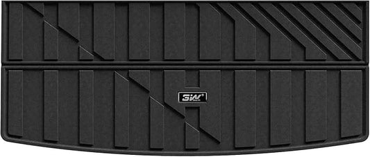 3W Cargo Liner Fit for 2021 2022 2023 2024 2025 2026 Chevy Tahoe/GMC Yukon/Cadillac Escalade 7 Seat, TPE All Weather Custom Fit Heavy Duty Car Accessories Trunk Mats 7 Passengers