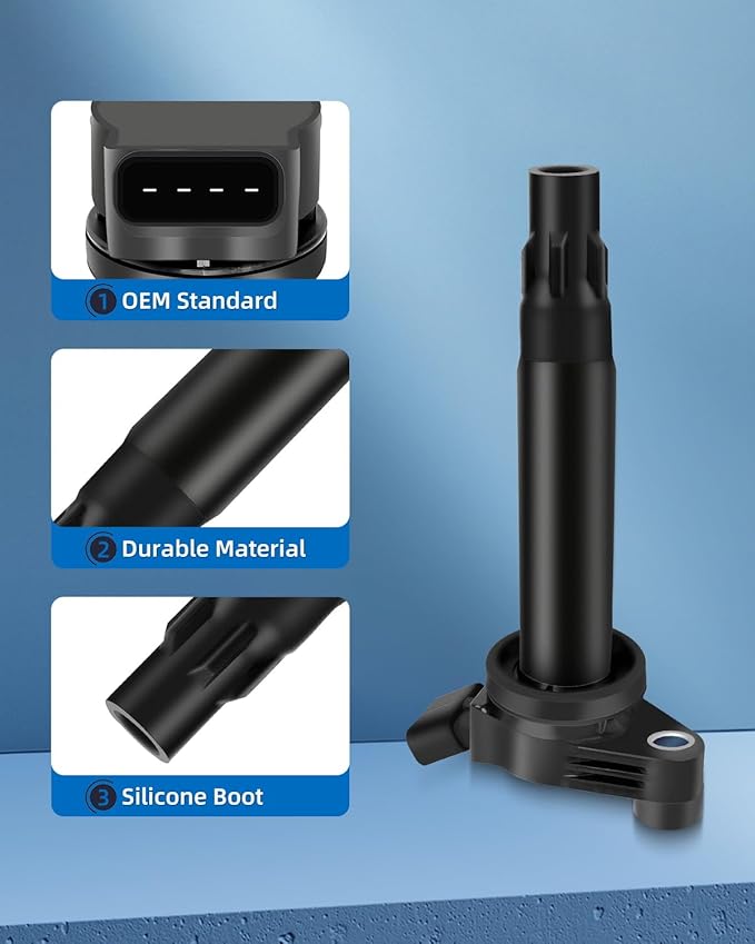 ECCPP ignition coil coils UF-430 6 PCS,for Toyota Solara 3.3L 2004-2008,for Highlander 3.3L 2004-2007,for Camry/Sienna/RX330/ES330 3.3L 2004-2006,for Lexus RX400h 3.3L 2006-2008 C1452 5C1442