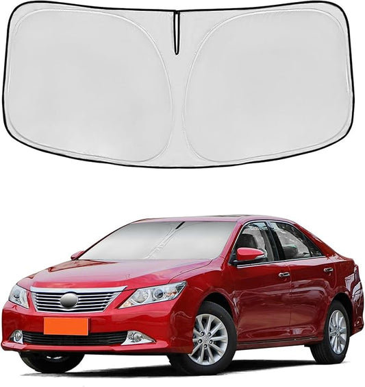 Windshield Sun Shade for Toyota Camry 2012-2017 Double Layer 240T Front Window Shade Custom Fit Camry Sun Visor Foldable Shade Blocks UV Rays Summer Must Have Car Accessories