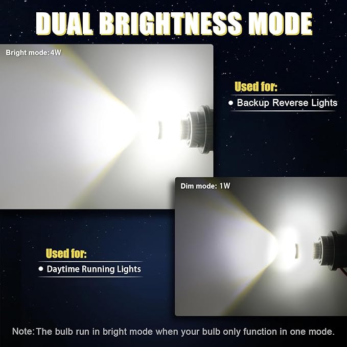 iBrightstar 3157 LED Bulb White, 4157 3156 LED Reverse Light Bulbs Super Bright for Tail Brake Lights Backup Lights Turn Signal Lights, 2 Pack