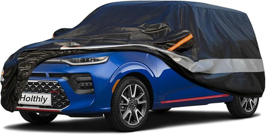10 Layers Car Cover Waterproof All Weather for Compact SUV,100% Waterproof Outdoor Car Covers Rain Snow UV Dust Protection. Custom Fit forAudi Q2, Hyundai Kona, Kia Soul, Mazda CX-3,etc