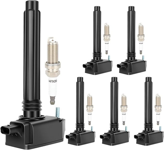 ECCPP 6 ignition coils with 6 iridium Spark Plugs,UF807,coils packs,for Ram,for Chrysler,for Dodge,for Jeep 1500 Pacifica Grand,for Cherokee Durango,for Wrangler 93175,UF807