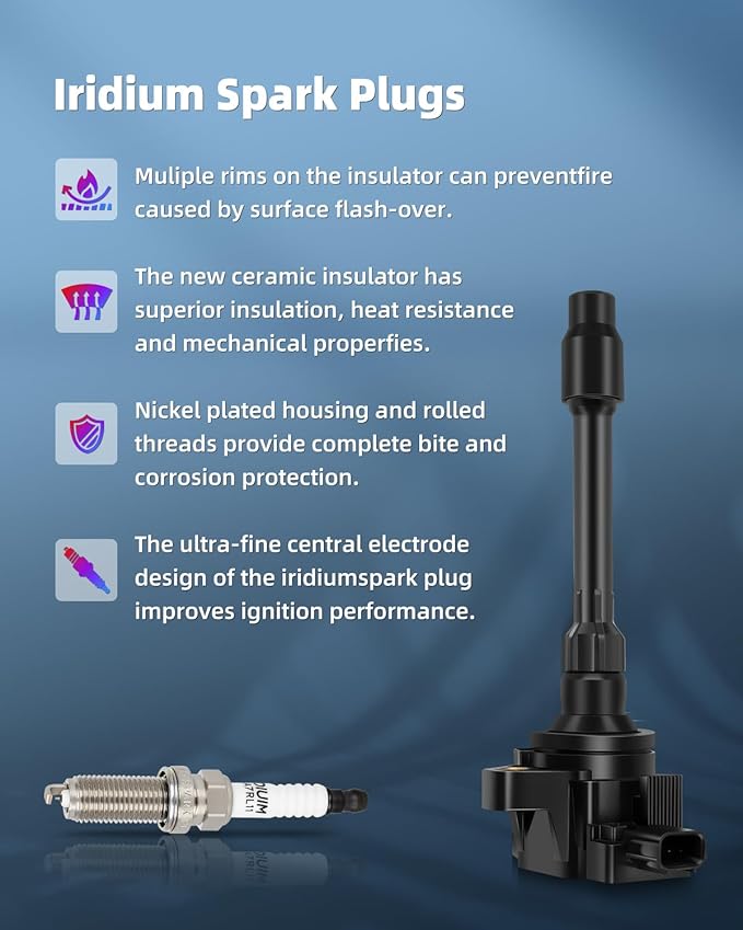 ECCPP 4 ignition coils with 4 iridium Spark Plugs,UF749,coils packs,for Honda,for Civic 2015-2019,for Civic 2016/2020,1.5L 2.0L,UF-749,JSD02-172