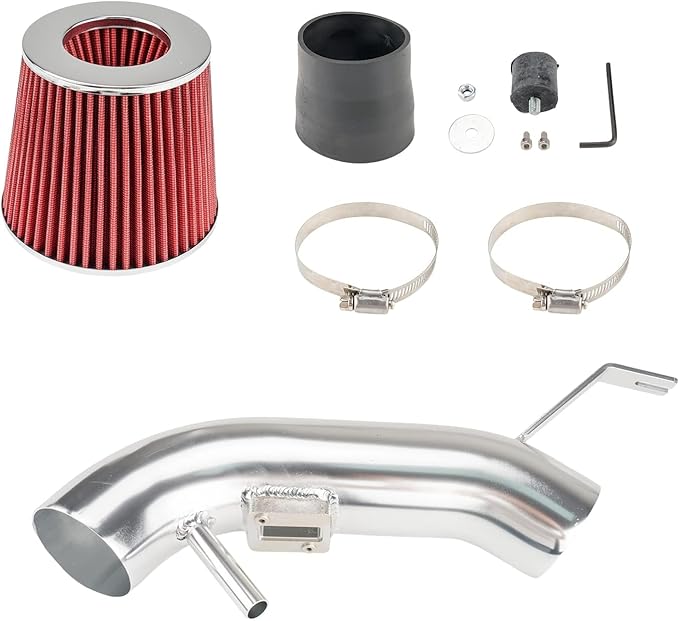 PHILTOP Cold Air Intake System Aluminum Polished High Flow Replacement for Nis-san Altima 2007 S 2.5L L4 Gas DRSS-5090, High Performance Filters