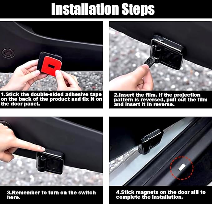 4PCS No Fade Car Door Lights,Cat Pattern Door Lights Logo Projector LED Shadow Bulb,Women Gifts Cat Car Accessories Welcome Lamp Suitable for All Vehicles Motorcycle