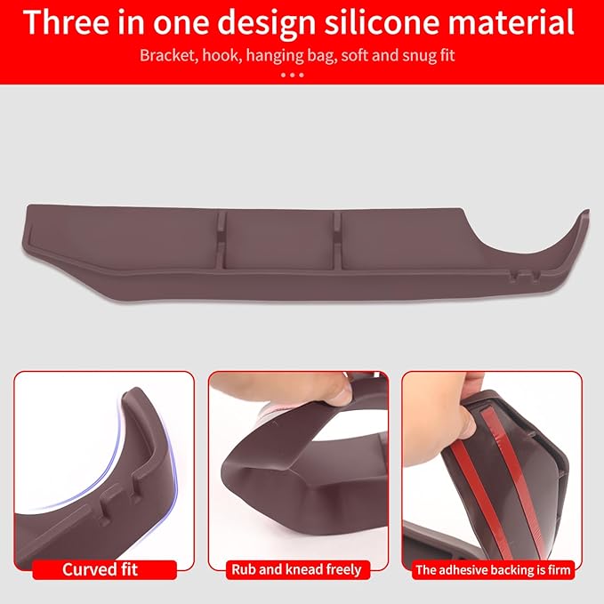 Co-Pilot Console Storage Box Suitable for 2024-2025 Toyota Land Cruiser 250 1958 Prado Silicone Anti-Skid Interior Tray Vehicle Storage Upgrade and Modification Accessories (Co-Pilot Brown)