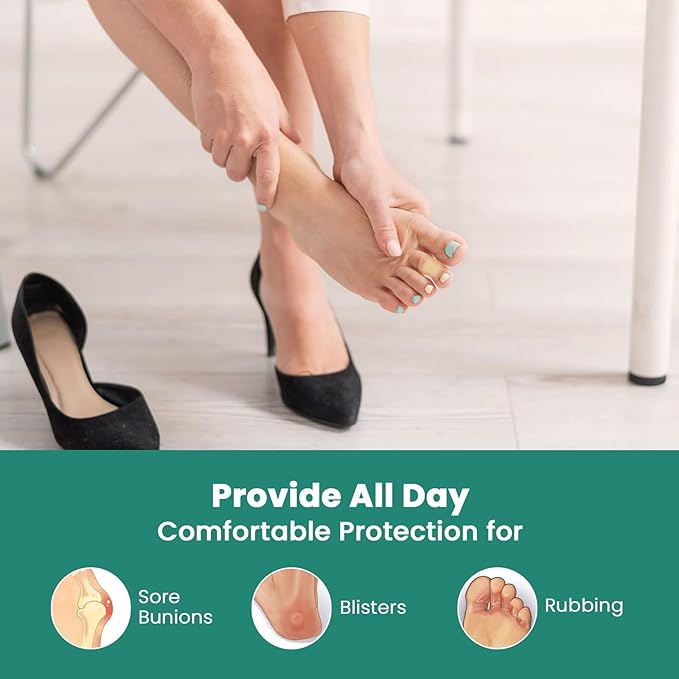 Welnove Gel Blister Bandages for Feet - 21ct Blister Cushion (Toe Pack) for Heel, Toe - Water-Resistant Hydrocolloid Bandages - Blister Pads for Prevention & Recovery