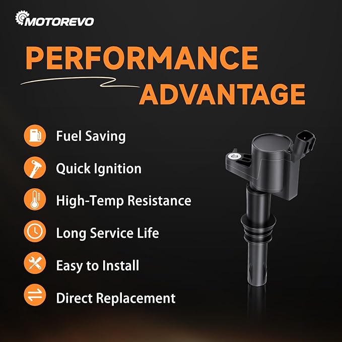 FD508 Ignition Coils Pack + SP546 Iridium Spark Plugs 5.4L Compatible with Ford F150 F250 F350 Expedition, for Mark LT Navigator 2004 2005 2006 2007 2008(For Black coil boots), Replaces DG511, 8PCS