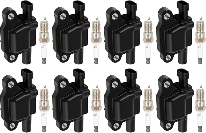 ECCPP 8 ignition coils with 8 iridium Spark Plugs,D510C,for Chevrolet for GMC CadillacCamaro Corvette Express Impala CTS Rainier Avalanche for Silverado Suburban Savana