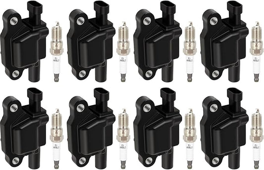 ECCPP 8 ignition coils with 8 iridium Spark Plugs,D510C,for Chevrolet for GMC CadillacCamaro Corvette Express Impala CTS Rainier Avalanche for Silverado Suburban Savana