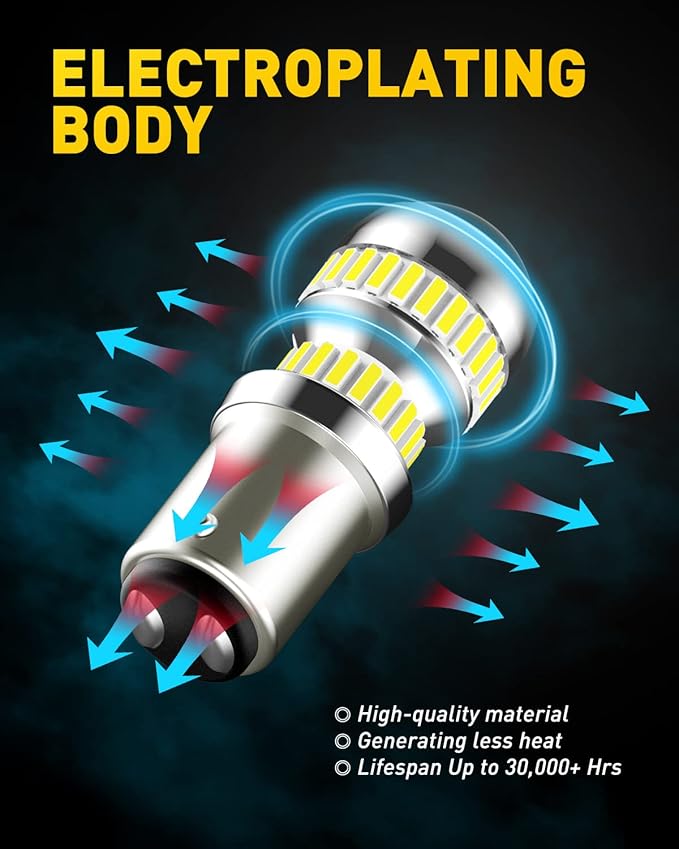 AUXITO 1157 LED Bulb White, 400% Super Bright 2057 2357 7528 BAY15D LED Light Bulbs for Backup Reverse Signal Blinker Tail Parking DRL Brake Lights, 6000K White