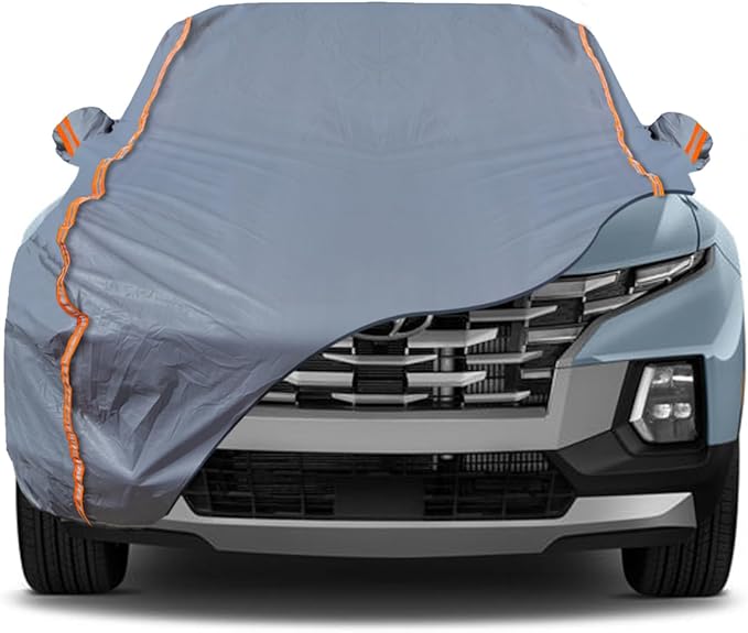 TUCAREST 6-Layers PEVA Premium Full Car Cover Fit for Pickup Sedan hatchback SUVs MPV Rain and snow protection, sun protection, UV protection, and protection of car paint surfaces-Silver Grey -Up 206"