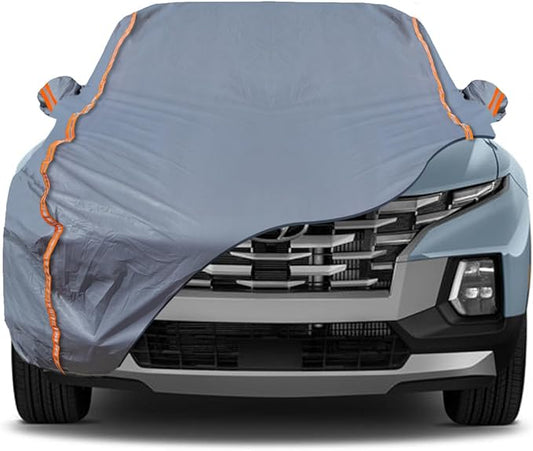 TUCAREST 6-Layers PEVA Premium Full Car Cover Fit for Pickup Sedan hatchback SUVs MPV Rain and snow protection, sun protection, UV protection, and protection of car paint surfaces-Silver Grey -Up 206"