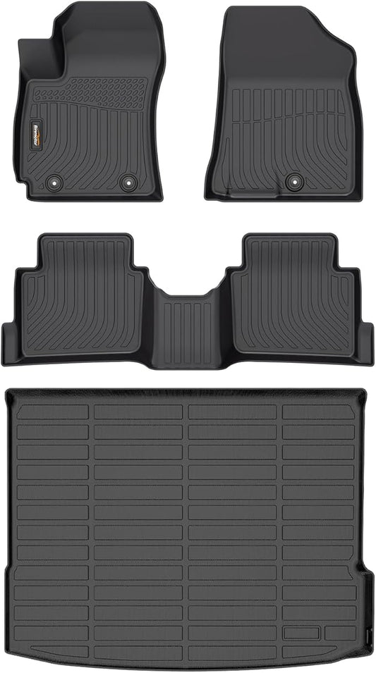 Binmotor-Floor Mats with Cargo Liner for Hyundai Kona 2024 2025 (Not for EV) SE, SEL, N Line, Limited TPE Car Mat Floor Liners for kona Accessories Black