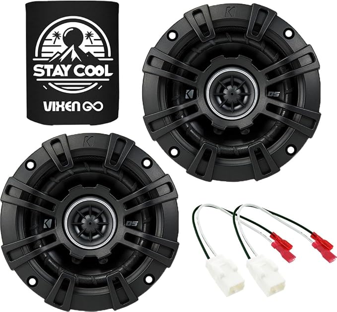 KICKER Speakers 4 inch for Jeep Gladiator 2020-2023 Upgrade Kit - Pair of DS Series with Harness, Coaxial Car Audio Front Dash Speaker DSC404, 43DSC404