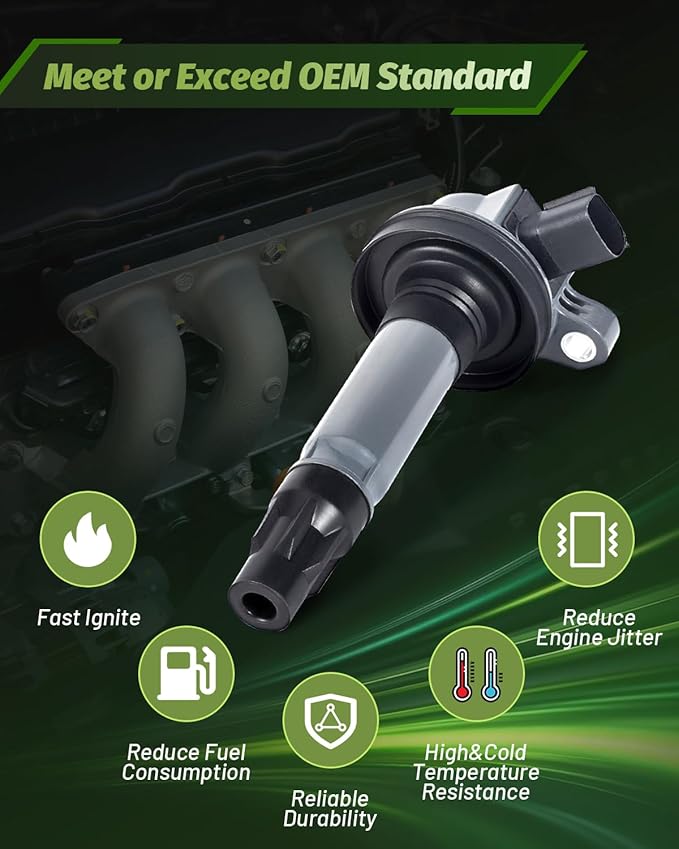 Ignition Coil OEM Replacement Engine Coils Compatible with Ford F-150 Explorer Taurus Mustang Transit 150/250/350, Replaces for UF595 UF553 7T4E12A375EE