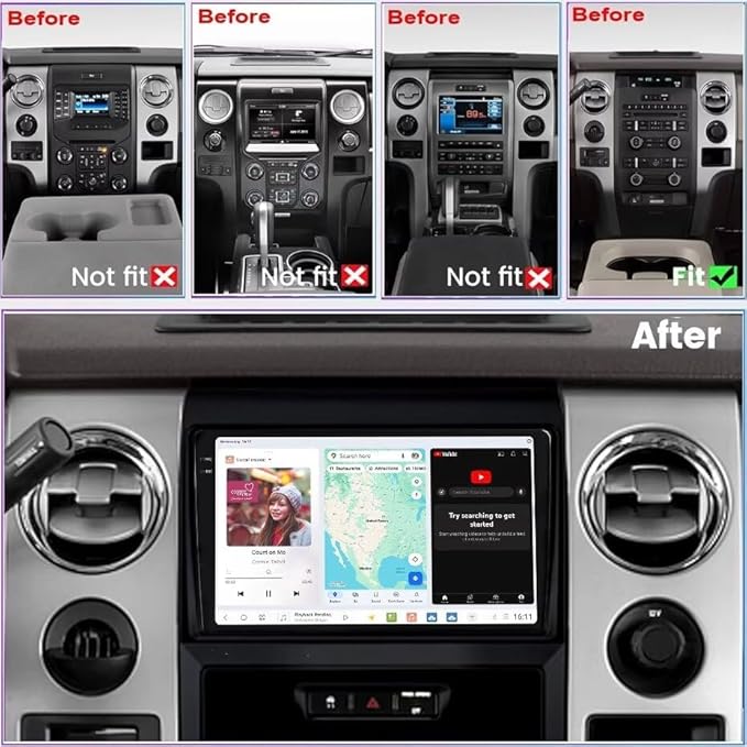 MekedeTech Mekede DUDUAUTO DUDU7 2K 2000X1200 IPS Touch Screen 9.5 inch Car Radio Stereo Intelligent Navigation Head Unit Dash Kit for Ford F150 2009 2010 2011 2012 2013 2014,12G RAM 256G ROM