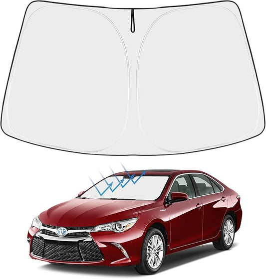 Proadsy 2025 Upgrade Windshield Sun Shade Custom Fit 2013-2017 Camry 4-Layer Foldable Front Sunshade Protector Sun Visor Blocks UV Rays Keep Car Cooler Accessories