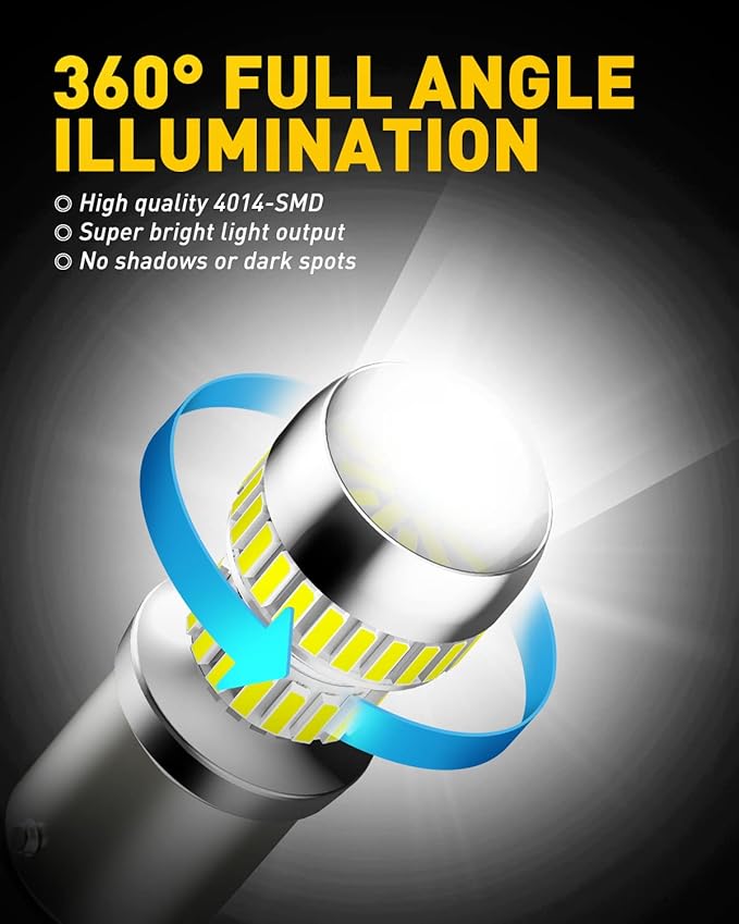 AUXITO 1157 LED Bulb White, 400% Super Bright 2057 2357 7528 BAY15D LED Light Bulbs for Backup Reverse Signal Blinker Tail Parking DRL Brake Lights, 6000K White